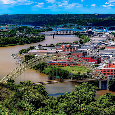 image of Pittsburgh's many bridges