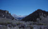 View looking south at Mt. Garfield from Little Sheep Creek, at the turnoff to the access road to the campground.