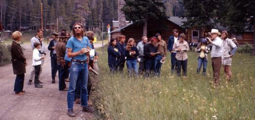 Bill Pierce of the USGS talks at Silvergate, Heart Mountain