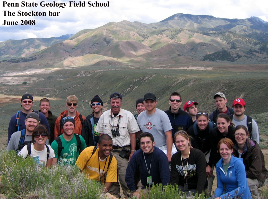 Group at the Stockton bar, Utah. Field Camp 2008.