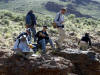 Cody, Mark, Kevin, Matt, Sam, and Erica on Eocene conglomerate, Wildhorse project