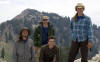 The TAs -- David, Matt, Max, and Claire -- in front of Sunset Peak, Alta