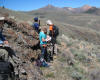 Ajwad, Kara, & Tommy at a silicified breccia, Wildhorse project