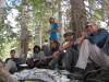 Lunch break, Alta stock project: Andrew, Nazmi, Tommy, Erika, Tim, and Tony
