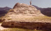 Travertine hot springs deposit, Mammoth, Yellowstone. Duff Gold on top