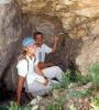 Meghan and Jared taking strike and dip in the breccia pipe, Michigan-Utah area  Why a strike and dip? It's a BRECCIA pipe!