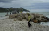 The shore at Ancona. Heidi Albrecht in the foreground.