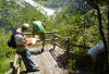 Brian, Andrew, and Erin (in shadows) looking over the mapping area in Tuscany