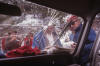 Drs. Cuffey and Dutcher about to pose after Russ Dutcher shattered the window of a vehicle during a snowball fight, Beartooths.  Also in the photo are (L to R) Bob Lanning, George Burgess, and John McCormick