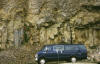 Dented van at Tower Falls