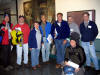 Dick Parizek's hydrotrip assembles in Deike. L to r: Rob Lux, Mike Bodnar, Estelle & Dick, Gil Oudijk, Jeff Peffer,Glenn Duffield. Kneeling:Greg Baker