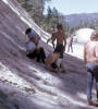 Charlie Thornton at a gruss outcrop, Trinity Alps. Nick Susak in the dapper hat. 