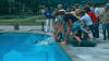 Derrill goes into the pool at the Alta Peruvian