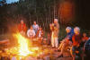 Duff giving geologic history at the firepit