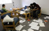 Kyungho, Afifi, & Syahir spread out their data for the Book Cliffs project