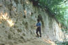 Peg at an exposure of loess in a stream valley near the Mississippi River.  XC trip