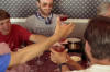 The inaugural champagne tower, last lunch