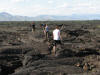 Traversing pahoehoe pressure ridges at Craters of the Moon, Idaho