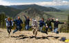 Kathleen, Dave, Terryl, Mike, Zachary, Tony, and Kristen measure gravity near YBRA