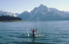 Jackson Lake, Tetons. Could be John Repella doing the splashing.