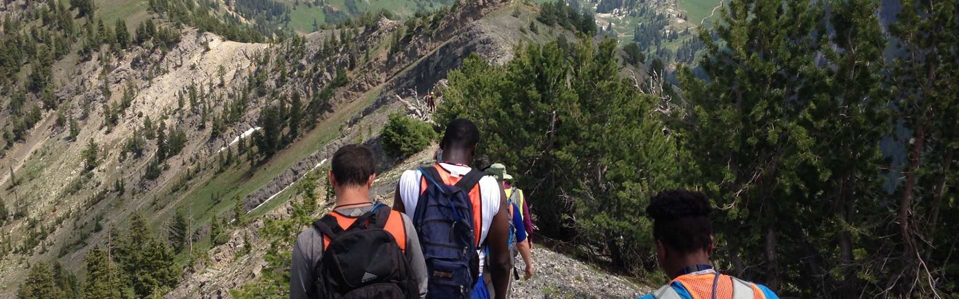 Hiking along ridge