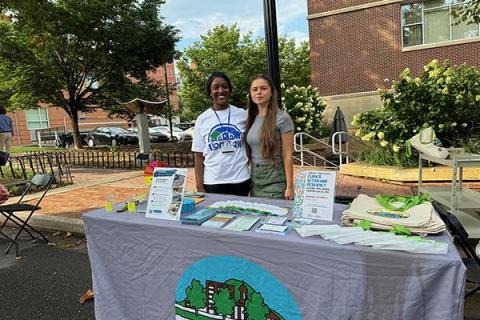 Jasmine Fileds (left) a 2018 Penn State graduate in geosciences Jasmine Fileds (left) a 2018 Penn State graduate in geosciences