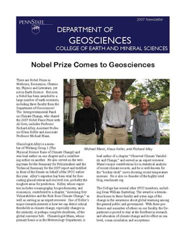 2007 Geosciences Cover