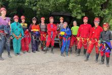 Group photo of undergraduate students with Kate Freeman Penn State Geosciences