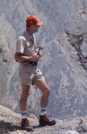 Gene Williams examining the Wasatch Fault