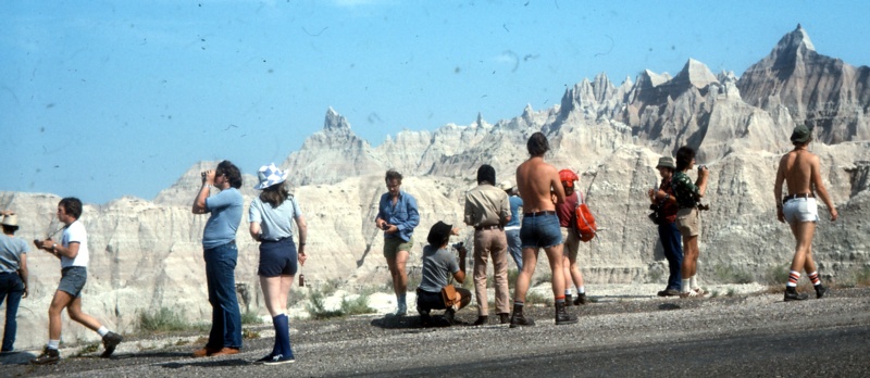 Field Camp 1976. Group in the Badlands.