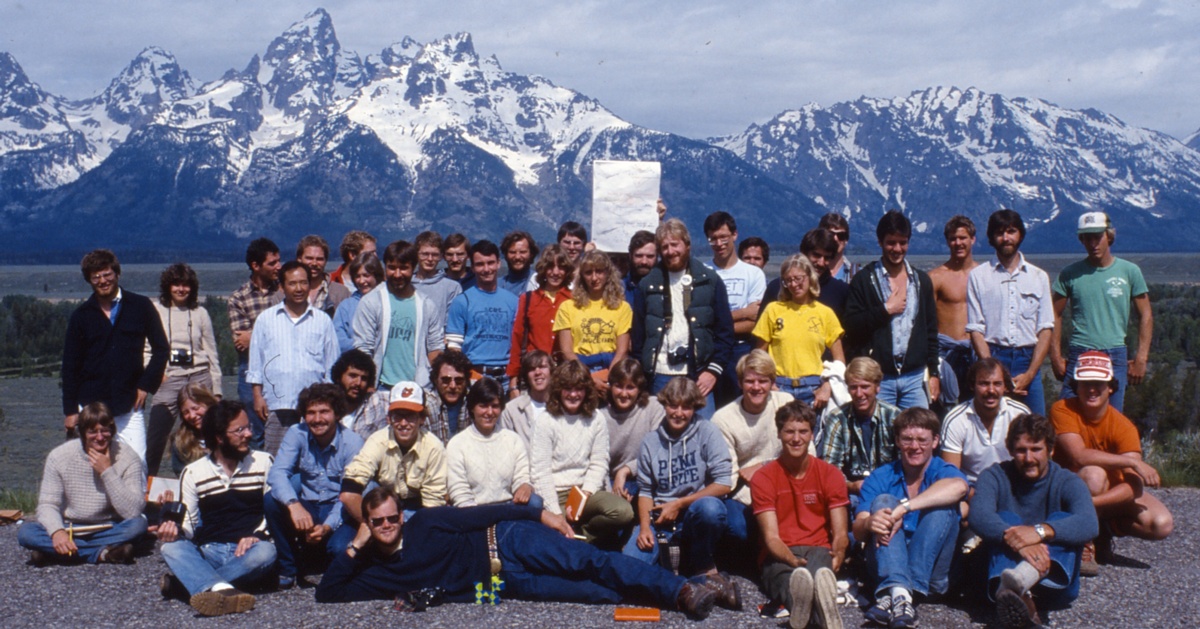 Field Camp 1982. Group at the Tetons.