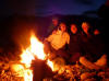 Bonfire on Jackson Lake, Tetons: Nazmi, Dan, Stallone, & Leah