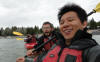 Kayaking on Jackson Lake (free day): Aziz, Ajwad, Tom, & Stallone