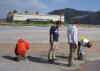 Andrew Ryan, Nate Wysocki, and Genevieve Elsworth sampling sediment, Great Salt Lake