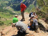 Eric, Pat, James, and Alex on Duff's Bench, Alta overthrust project