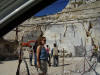 Erin, Bret, Kristen (in front), Poonam, Sandro Montanari, and Dawn in the marble quarry