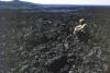 Charles Thornton in a lava field, Oregon