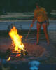 Eve at a bonfire, FishLake Natl Forest