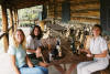 Sheri, Linda, Krista on the backporch of Fanshawe Lodge