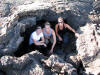 Sarah, Jenna, and Maryjo at the mouth of a lava tube, Craters