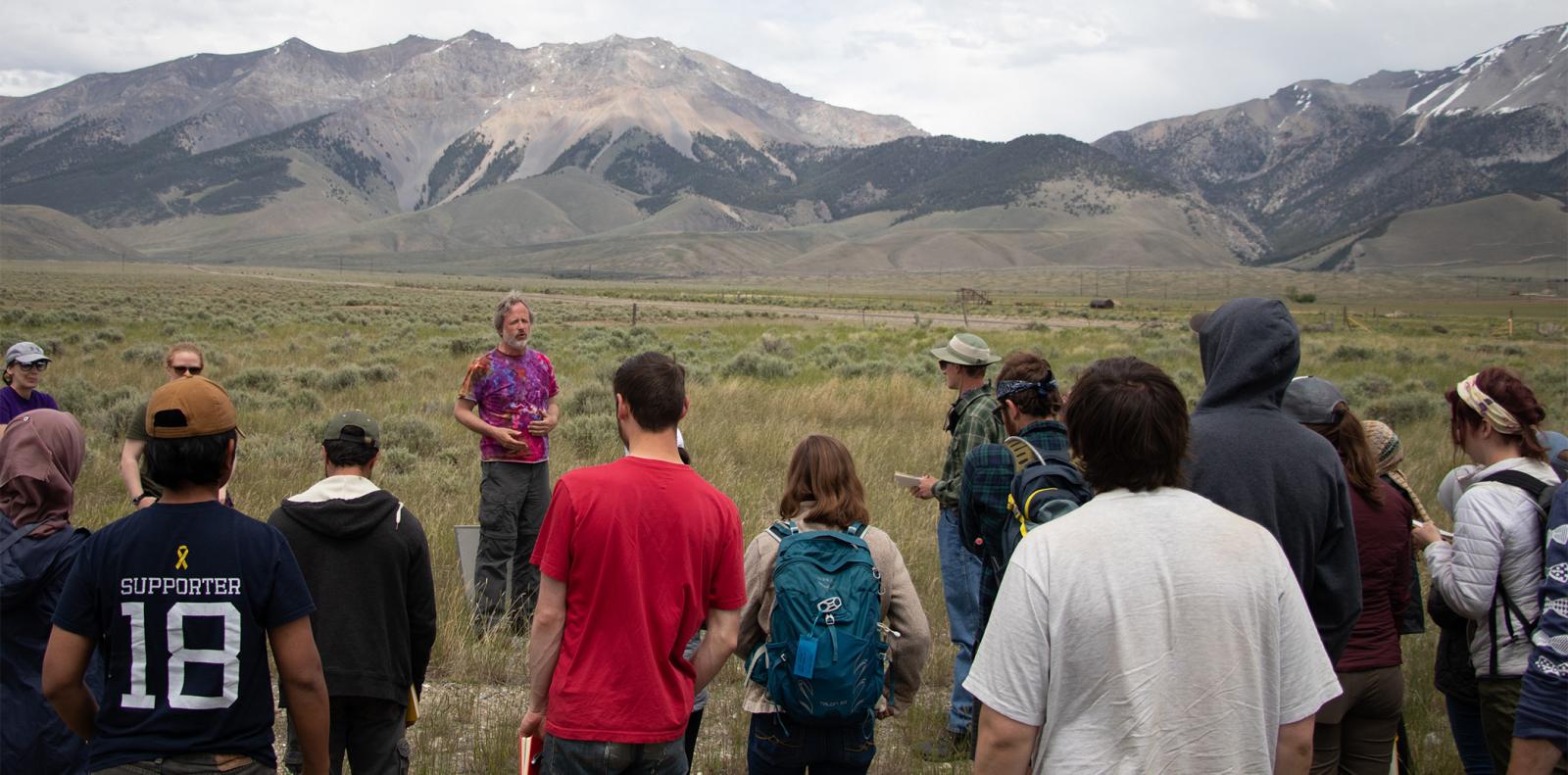 Don Fisher teaching in the Basin and Range